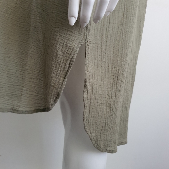 Seafolly Khaki Green Beach Cover Up Boyfriend Shirt Oversized Size M - Picture 7 of 14